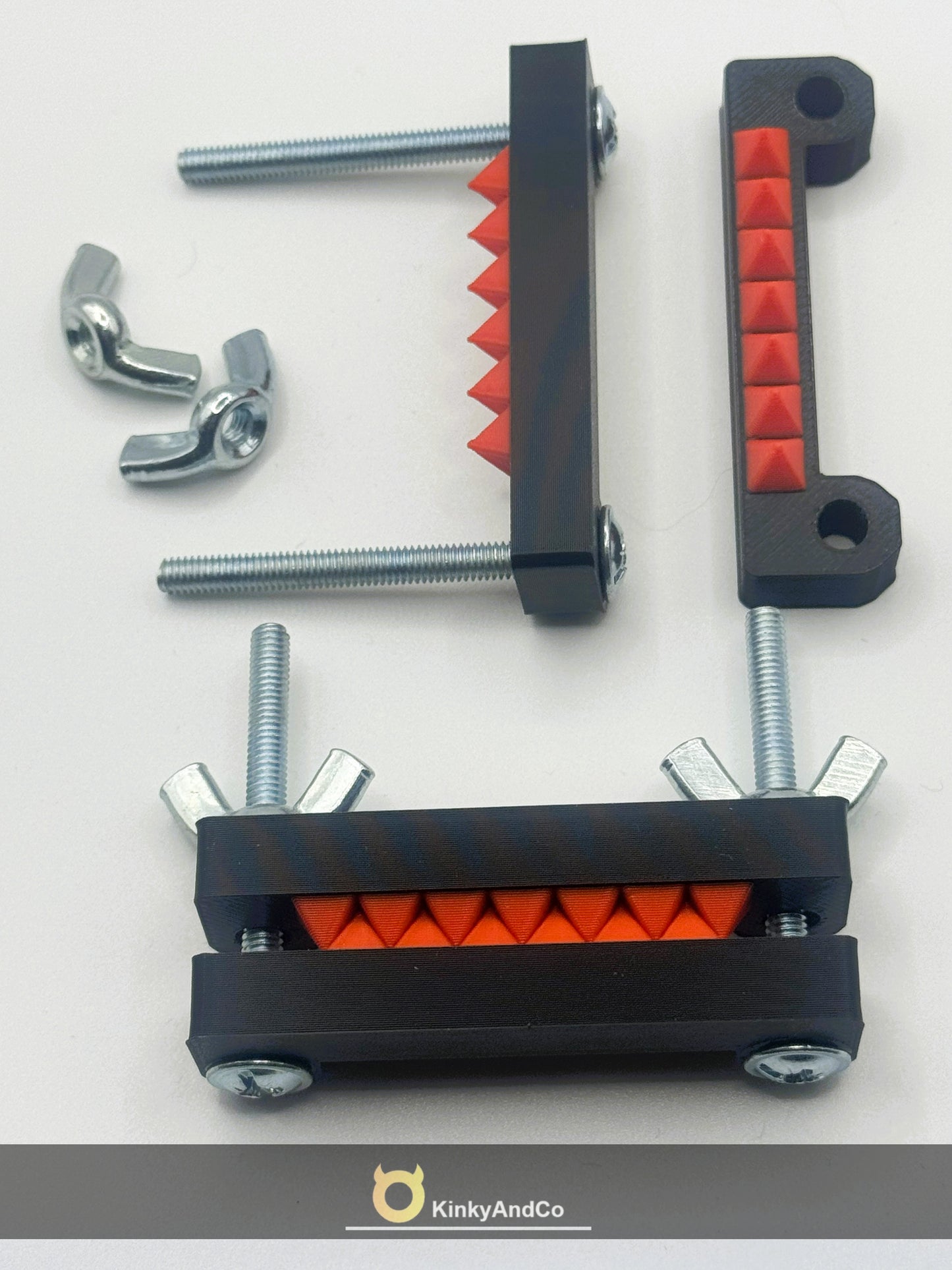 Spiked Nipple Press - Red & Black (pair)