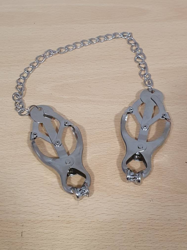 Spiked Nipple Clamps with Chain