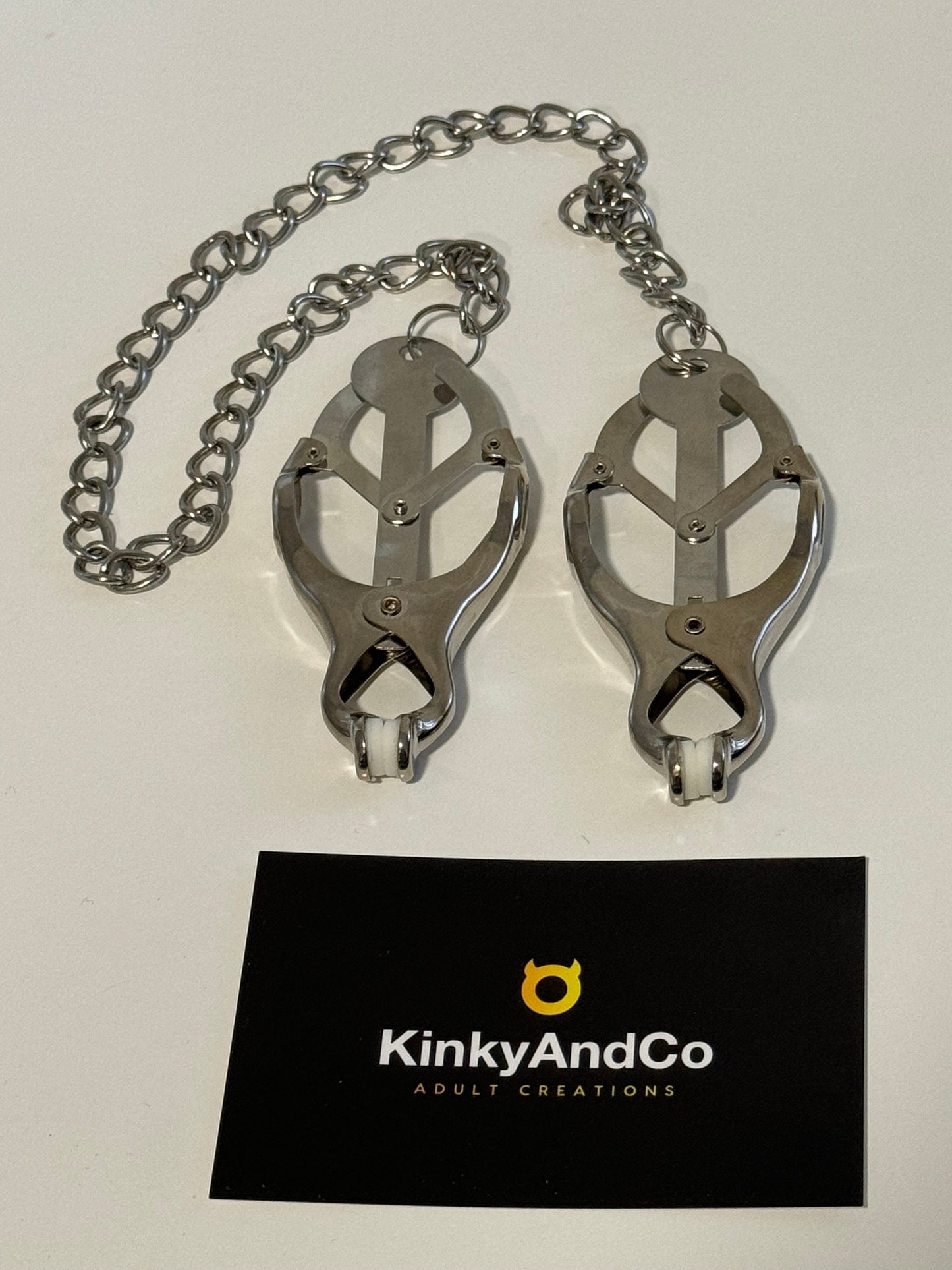 Silver Clover Nipple Clamps With Chain